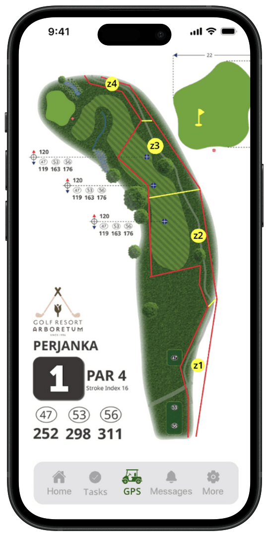 Golf Course Optimization mobile view